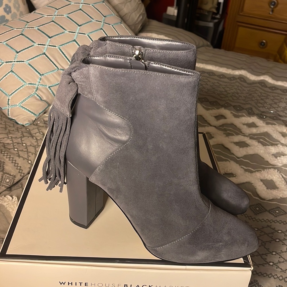 White House Black Market Grey Boots